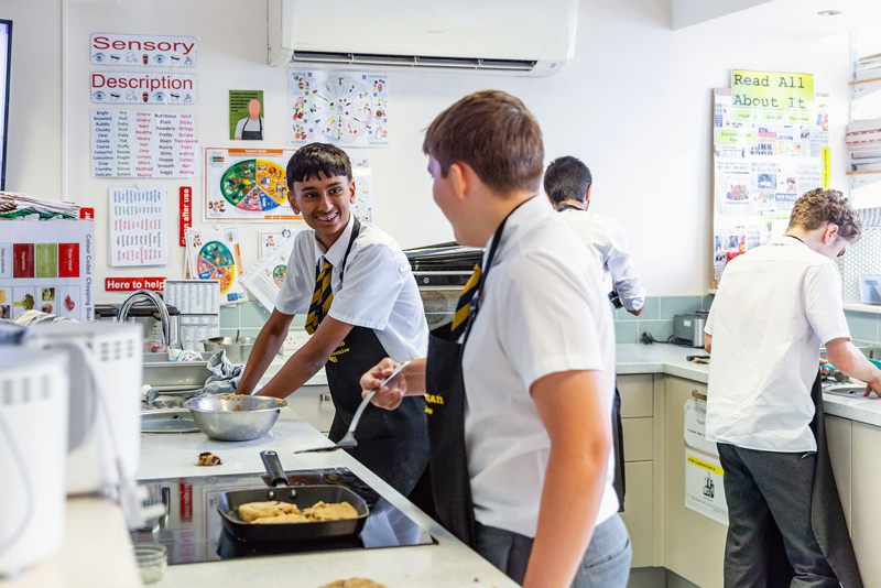 Pupils in a cooking class